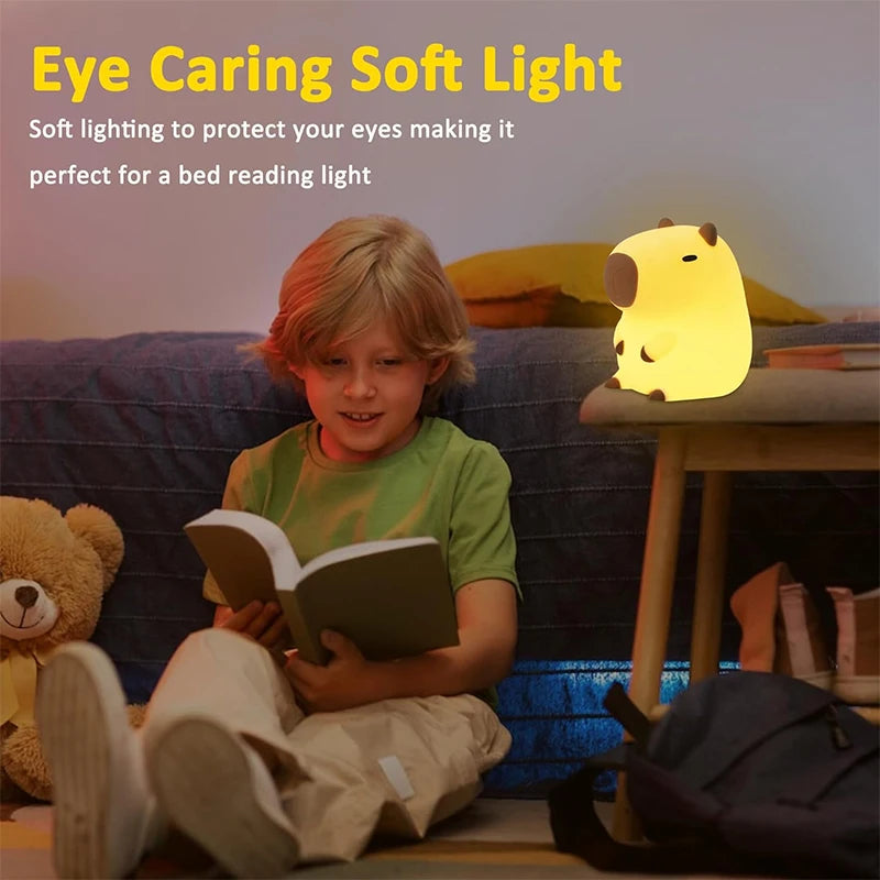 Cute Capybara Silicone Rechargeable Night Light Gift